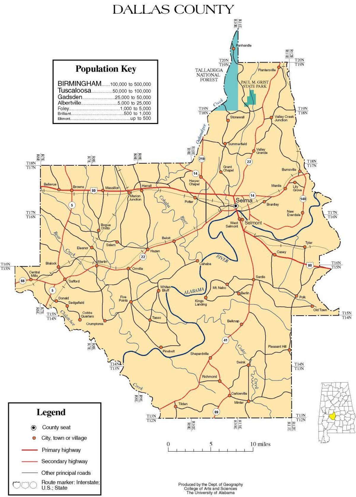 kaart Dallas county