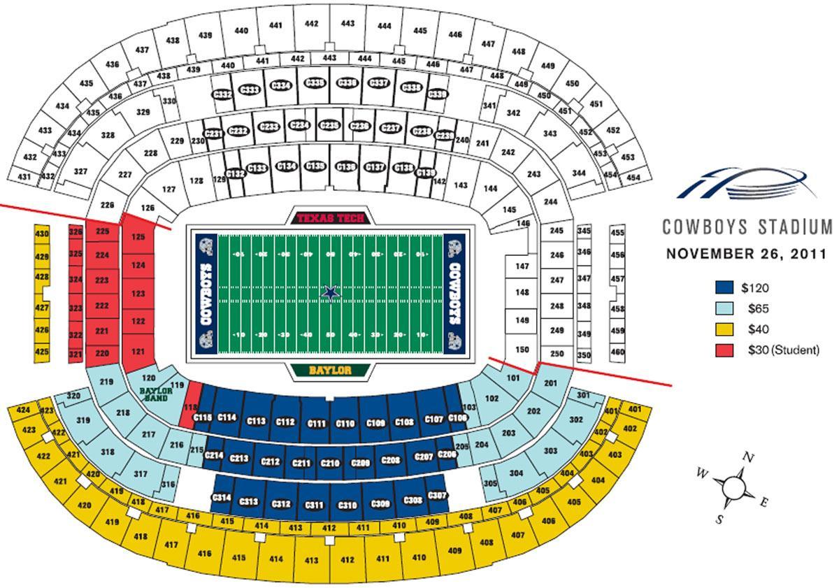 Dallas Cowboys stadium asukoht kaardil