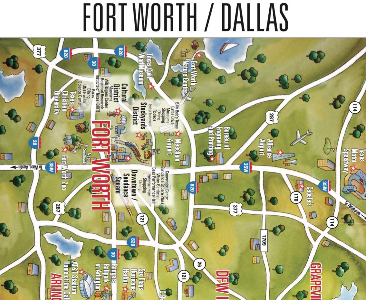 kaart Dallas Fort Worth piirkonnas
