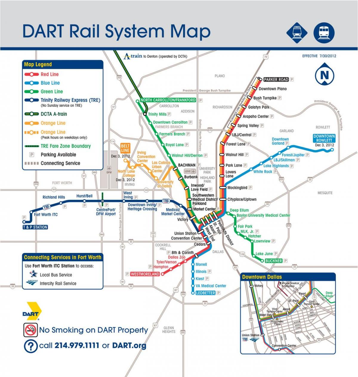 light rail Dallas kaart