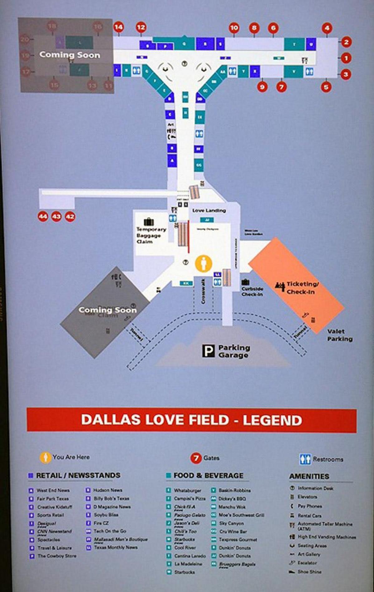 Dallas love field lennujaam kaart