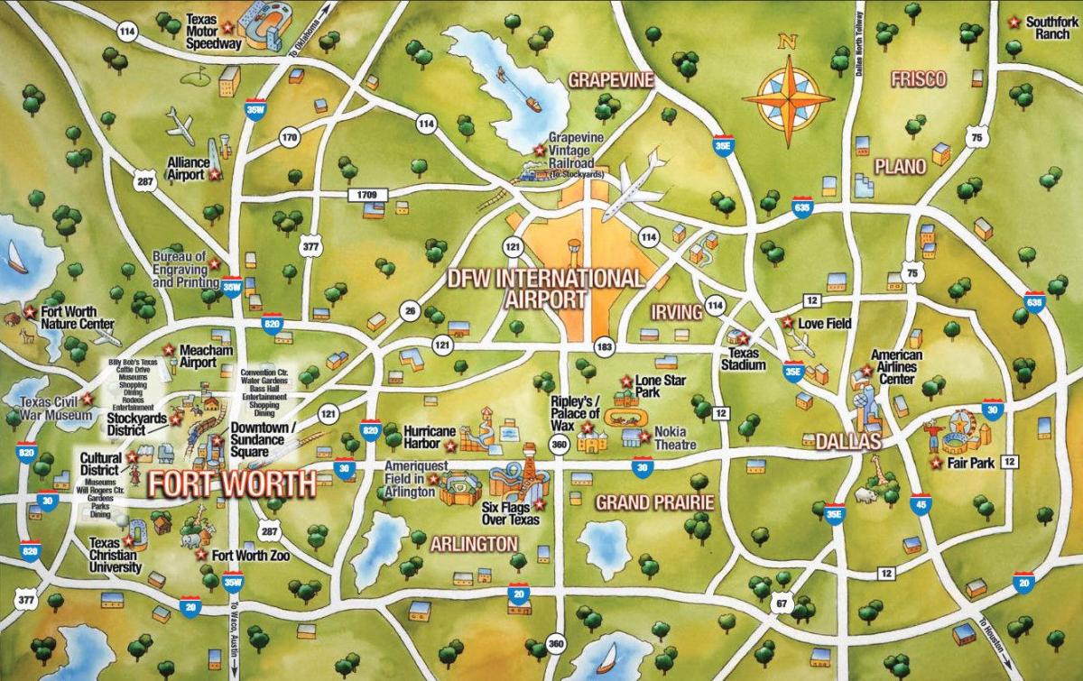 DFW linna kaart