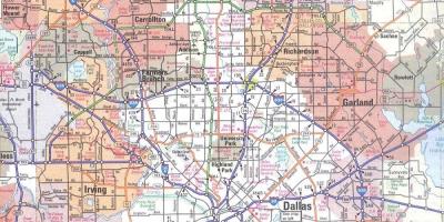 Kaart Dallas Texas piirkonnas