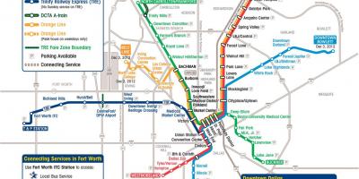 Light rail Dallas kaart