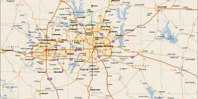 Dallas Fort Worth metroplex kaart