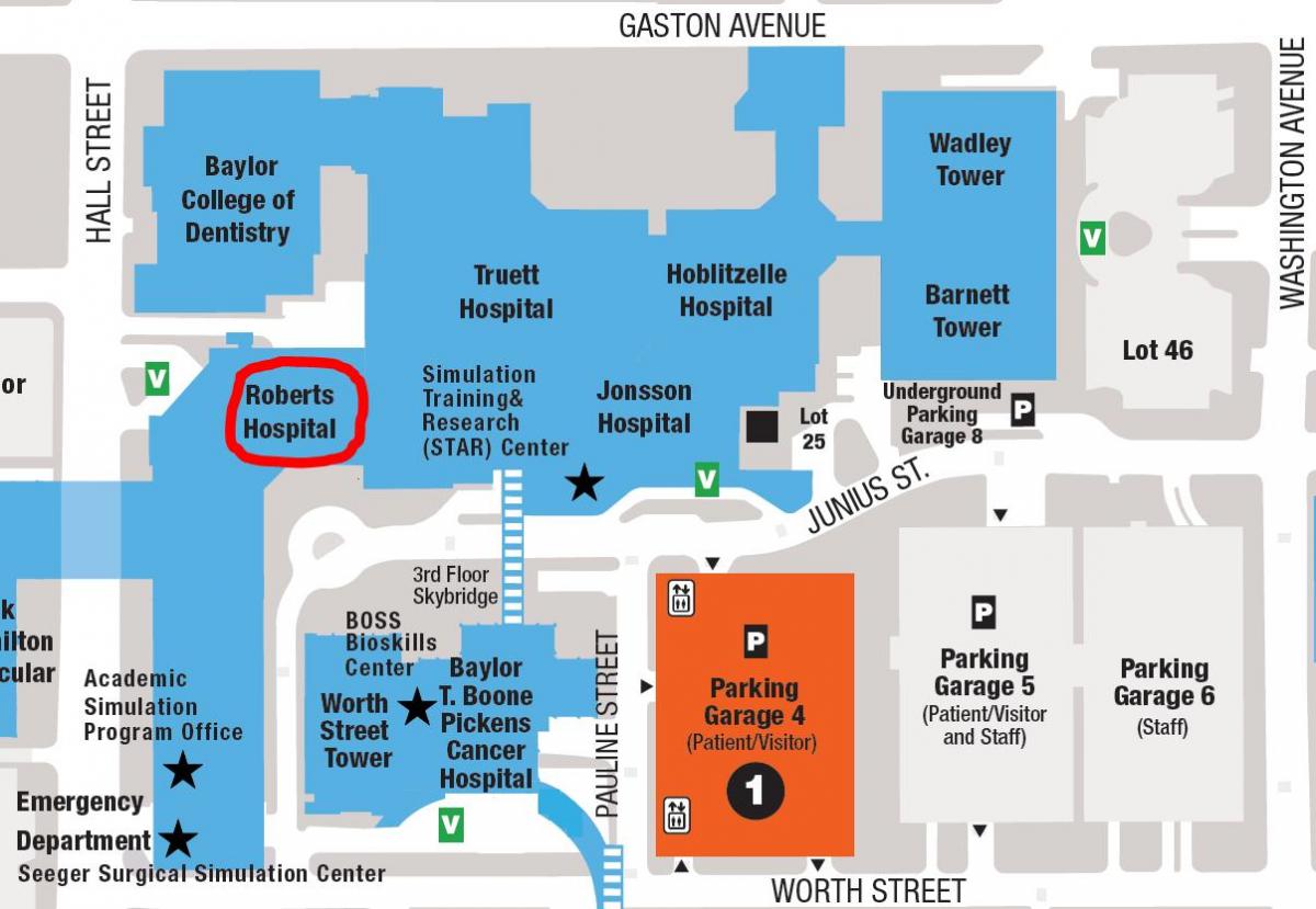 Baylor university campus kaart
