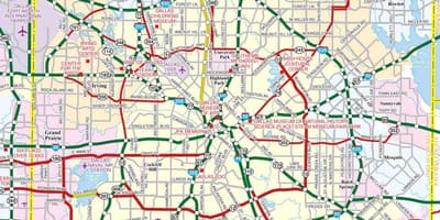 Dallas city kaart
